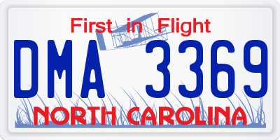 NC license plate DMA3369