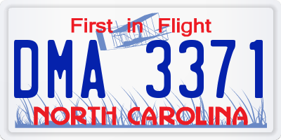 NC license plate DMA3371