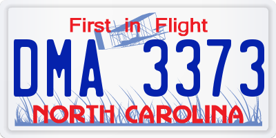 NC license plate DMA3373