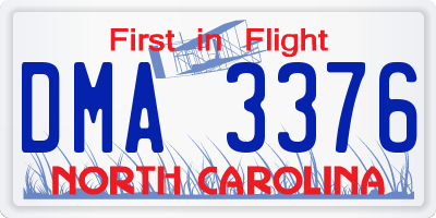 NC license plate DMA3376