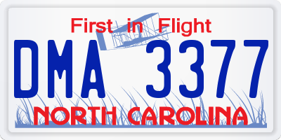 NC license plate DMA3377