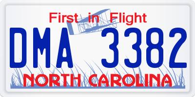 NC license plate DMA3382