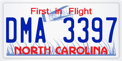 NC license plate DMA3397