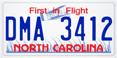 NC license plate DMA3412