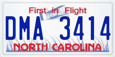 NC license plate DMA3414