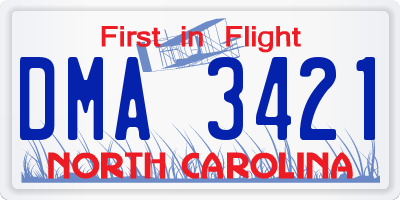NC license plate DMA3421