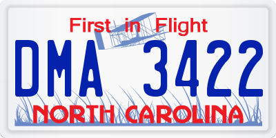 NC license plate DMA3422