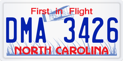 NC license plate DMA3426