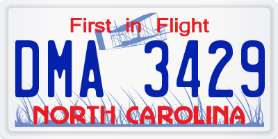 NC license plate DMA3429