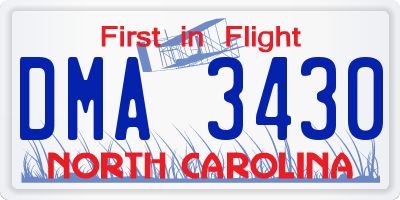 NC license plate DMA3430