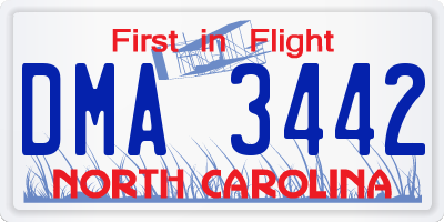 NC license plate DMA3442