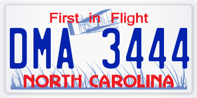 NC license plate DMA3444
