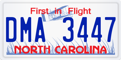 NC license plate DMA3447