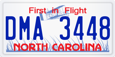 NC license plate DMA3448