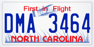 NC license plate DMA3464