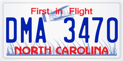 NC license plate DMA3470