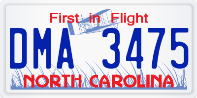 NC license plate DMA3475
