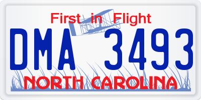 NC license plate DMA3493