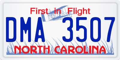 NC license plate DMA3507