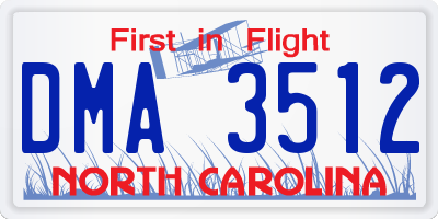NC license plate DMA3512