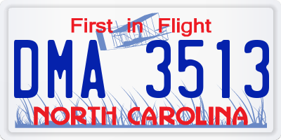 NC license plate DMA3513