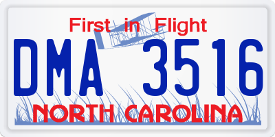 NC license plate DMA3516