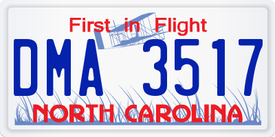 NC license plate DMA3517