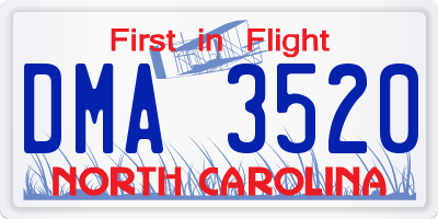 NC license plate DMA3520