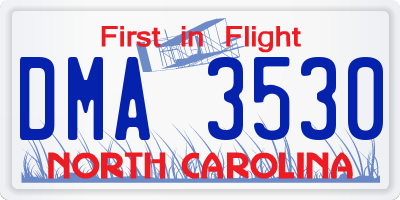 NC license plate DMA3530