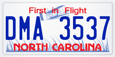 NC license plate DMA3537