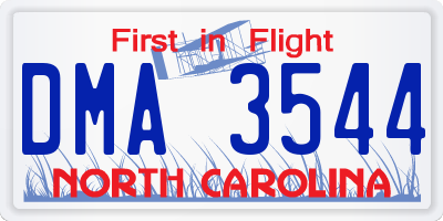 NC license plate DMA3544