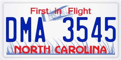 NC license plate DMA3545