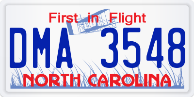 NC license plate DMA3548