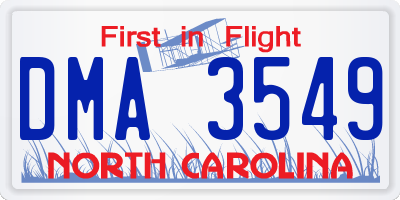NC license plate DMA3549