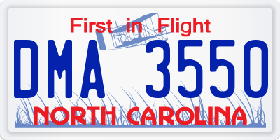NC license plate DMA3550