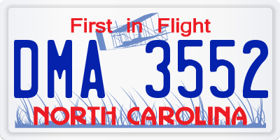 NC license plate DMA3552