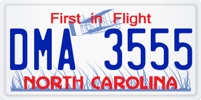 NC license plate DMA3555