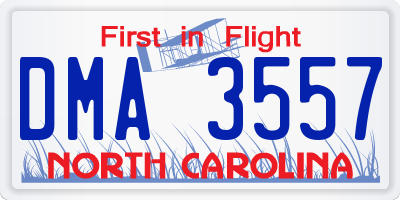 NC license plate DMA3557