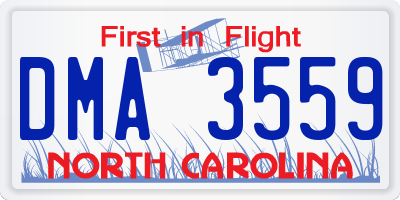 NC license plate DMA3559