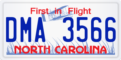 NC license plate DMA3566