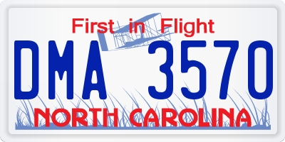 NC license plate DMA3570