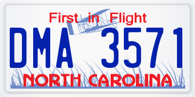 NC license plate DMA3571