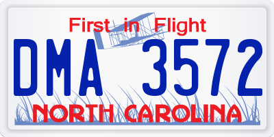 NC license plate DMA3572