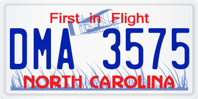 NC license plate DMA3575