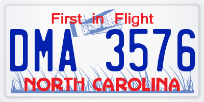 NC license plate DMA3576