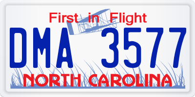 NC license plate DMA3577