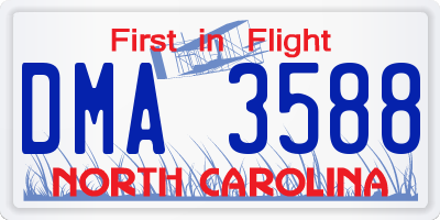 NC license plate DMA3588
