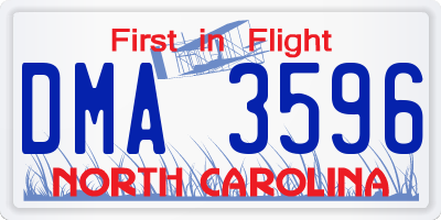 NC license plate DMA3596