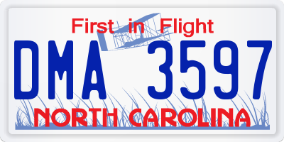 NC license plate DMA3597