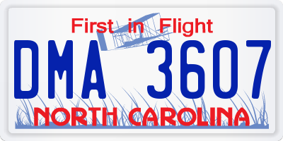 NC license plate DMA3607